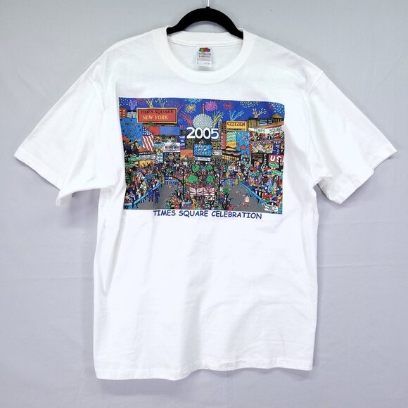 Y2K Times Square Celebration Millennium 2005 Happy New Year T Shirt Size Large - Picture 1 of 12